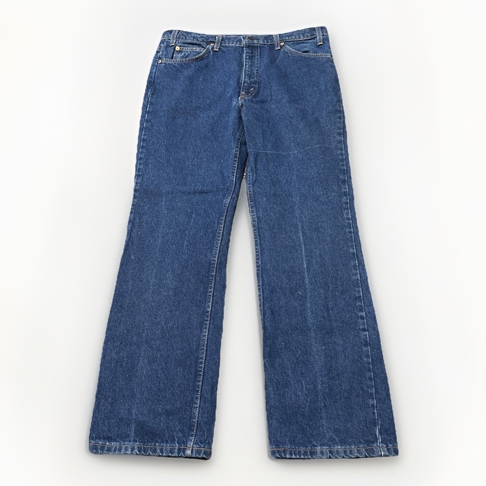 VTG Levis 517 Jeans Mens 36x30 (Fits 35x29) Blue Denim Bootcut Orange Tab USA